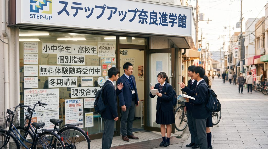 塾の前